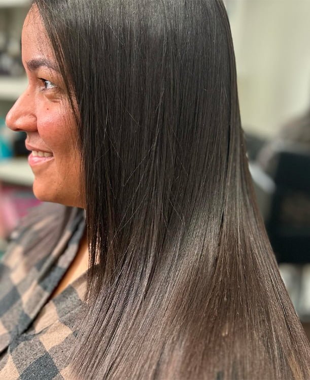 silky hair after treatment (taninoplasty treatment)